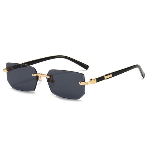 Picture of Rectangle Style Metal-Trimmed Frameless Sunglasses for Men and Women Fashion