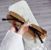 Picture of Rectangle Style Metal-Trimmed Frameless Sunglasses for Men and Women Fashion