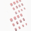 Picture of Short Square  French Tip Wearable Nails